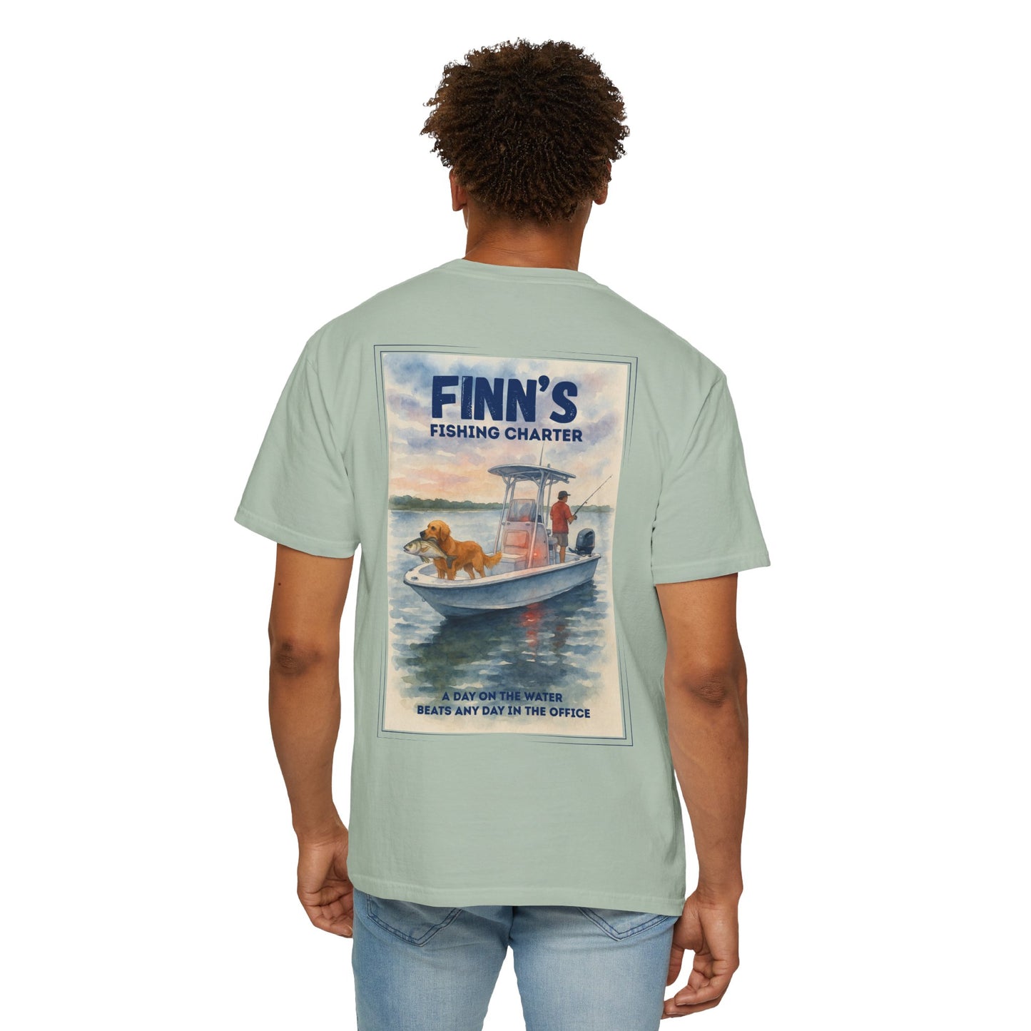 Finn’s Fishing Charter Water Color Graphic Tee