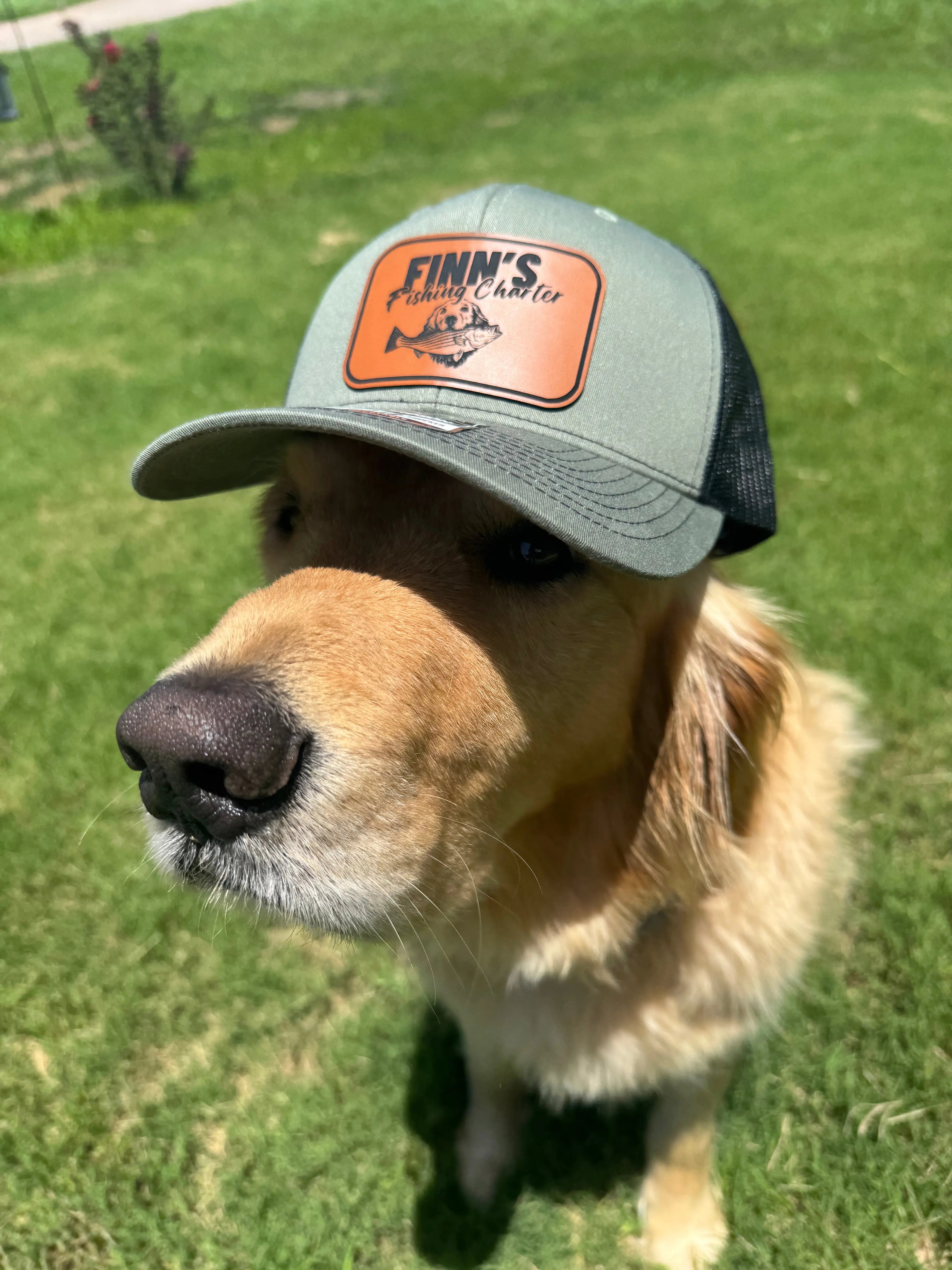 Original Finns Leather Logo Richardson 112 Trucker Hat – Green Finn's Fishing Charter