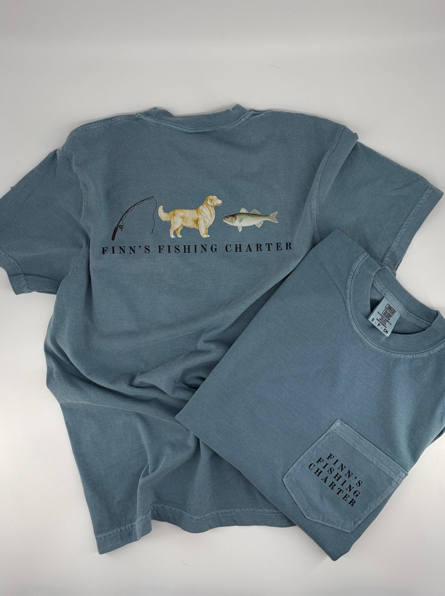 Original Finns Essentials Lake Life Horizontal Graphic Pocket Tee - Finn's Fishing Charter