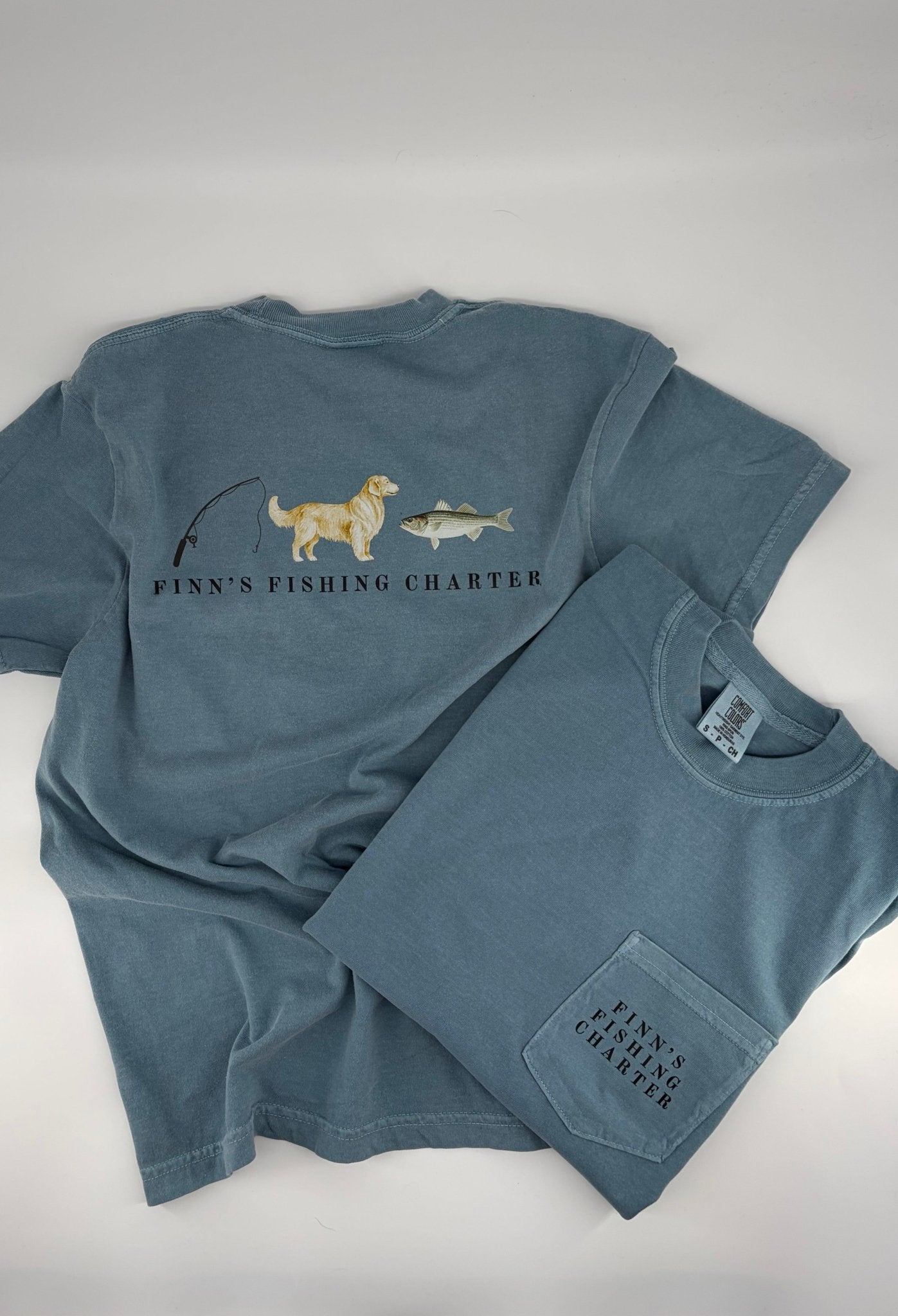 Original Finns Essentials Lake Life Horizontal Graphic Pocket Tee - Finn's Fishing Charter