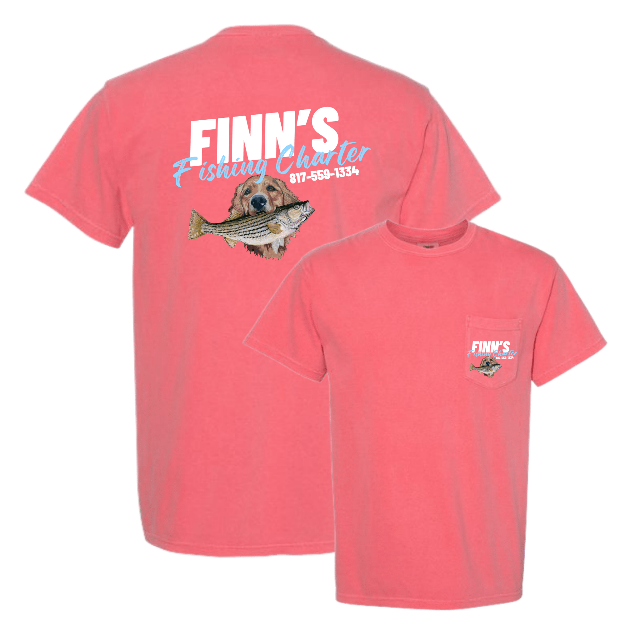 Original Finns Summer Logo Pocket T-Shirt - Finn's Fishing Charter