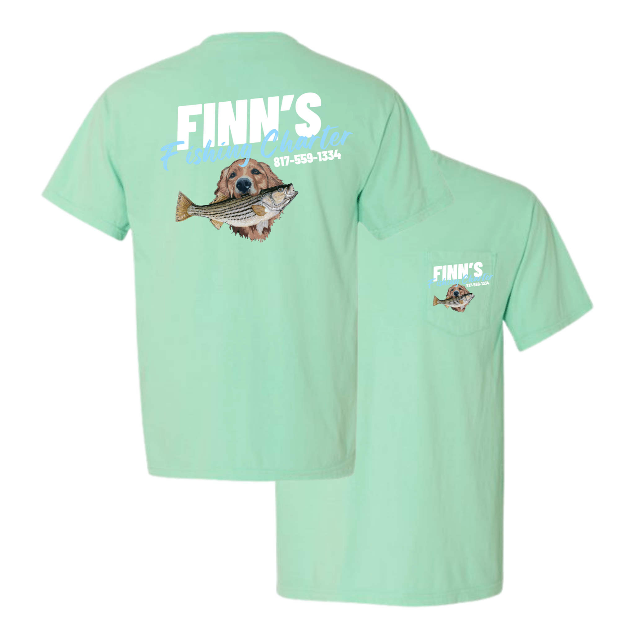 Original Finns Summer Logo Pocket T-Shirt - Finn's Fishing Charter